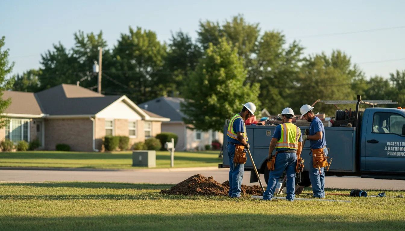Residential water line and bathroom plumbing service in Stover, MO